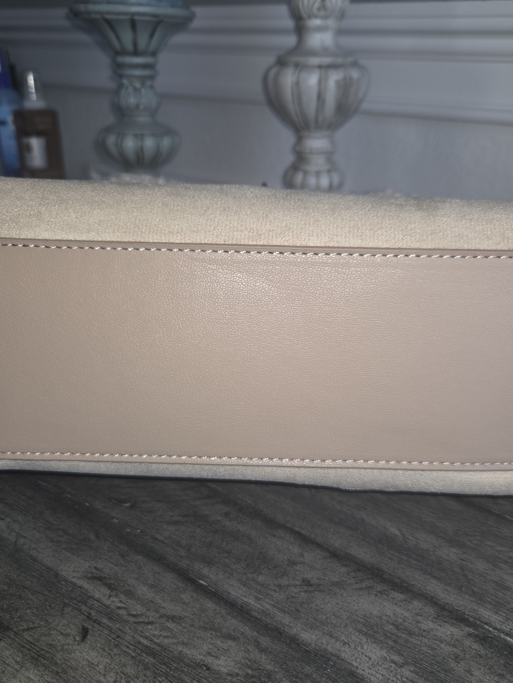 Badgley Mischka Beige With Shearling Trim Handbag - Women Bags - Picture 5 of 12